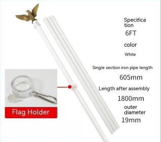 3-Section Iron Flagpole Wall Flagpole Split Eagle Head Aluminum Flagpole