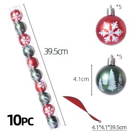 4CM Set Of 10 Cylinders Christmas Plastic Ball