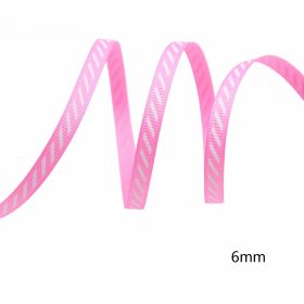 Diagonal Stripe Rib Ribbon Holiday Decoration (Option: pink-10 Yards)