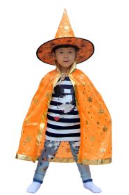 Halloween Children's Cloak Costume SIX STAR Cloak (Option: Orange-Free Size)