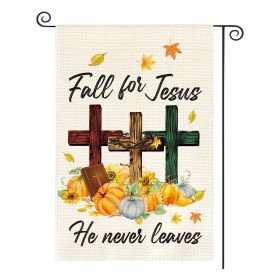 Autumn Thanksgiving Yard Decoration Linen Garden Banner Pumpkin Maple Leaf Pattern Printing Decoration (Option: 30x45cm-No 5)