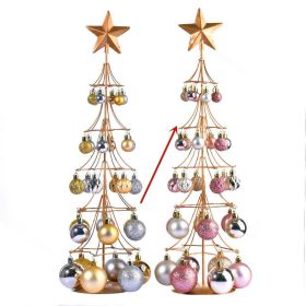 Christmas Ornament Iron Frame Wrought Iron (Option: Silver Pink)