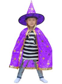 Halloween Children's Cloak Costume SIX STAR Cloak (Option: Purple-Free Size)