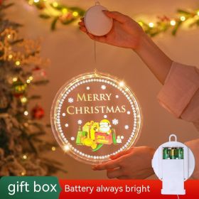 Christmas LED Decoration Glowing Door Hanging Christmas Tree (Option: Christmas Gift Box-Use 3 No7 Batteries)