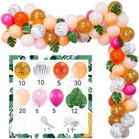 Animal Head Birthday Party Balloon Jungle Set Monstera Theme (Option: Style 7)