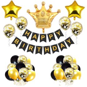 Black Gold Birthday Party Balloon Decoration Set Gilding (Option: Suit 1)