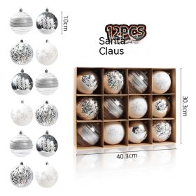 Christmas Kraft Paper Tree Decorative Background Pendant (Option: Silver White)