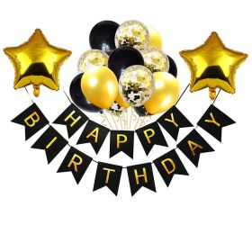 Black Gold Birthday Party Balloon Decoration Set Gilding (Option: Suit 2)