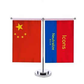 Customized Flag Single Pole Table Flag Desktop Y-shaped Crystal Decoration (Option: T stand on one side)