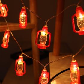 Halloween Retro Kerosene Lamp Style Holiday Room Decorative String Lights (Option: Red-3 M 20 Lamp USB Model)