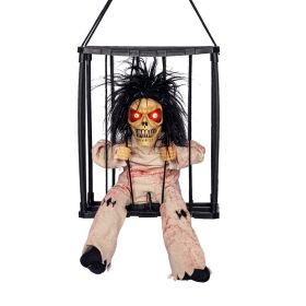 Induction Activated Voice Controlled Halloween Glow Cage Ghost (Option: Bloody shirt)