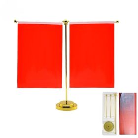 Desk Flagpole Metal Stand T-base Desktop Decoration Flag (Option: Metal Toe Cap Gold Boxed)