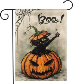 Garden Halloween Pumpkin Witch Flag (Option: 1)