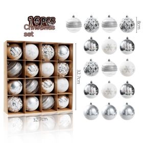 Christmas Ball Wedding Props Pendant Set (Option: Silver White)