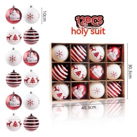 Christmas Kraft Paper Tree Decorative Background Pendant (Option: Red White)