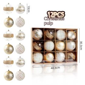 Christmas Kraft Paper Tree Decorative Background Pendant (Option: Champagne Gold White)