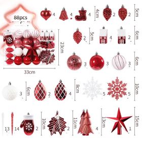 88 Christmas Decoration Props (Option: Red White)