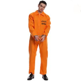 Halloween Big Men And Women Love Orange Prisoner Party Costume (Option: CC914 Men-L)