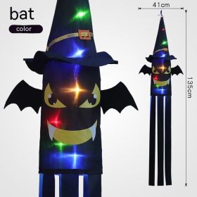 Halloween Led Colored Lamp Skull Frame Hair Dryer Decorative Lights (Option: Colorful Bat)