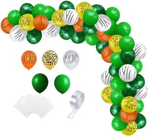 Animal Head Birthday Party Balloon Jungle Set Monstera Theme (Option: Style 6)