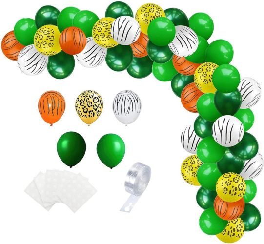 Animal Head Birthday Party Balloon Jungle Set Monstera Theme