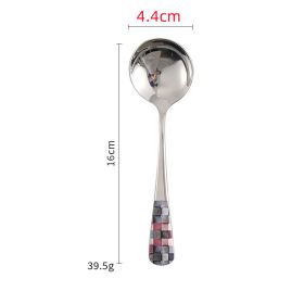 Stainless Steel Creative And Minimalist Household Soup Spoon (Option: Natural sweater pattern)