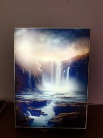 Small Night Lamp Decorative Photo Frame (Option: Starry Sky Waterfall-Rechargeable Dimming)