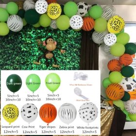 Animal Head Birthday Party Balloon Jungle Set Monstera Theme (Option: Model 8)