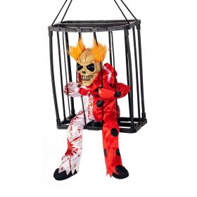 Induction Activated Voice Controlled Halloween Glow Cage Ghost (Option: Red Clown)