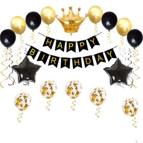 Black Gold Birthday Party Balloon Decoration Set Gilding (Option: Suit 3)