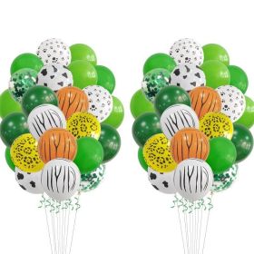 Animal Head Birthday Party Balloon Jungle Set Monstera Theme (Option: Style 17)