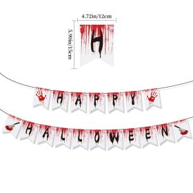 Halloween Horror Party Decoration Blood Handprint Letters (Option: Blood Handprint Hanging Flag)