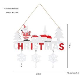 Christmas Wooden Hang Santa Snowman Reindeer Ornaments Decorations (Option: Style 1)