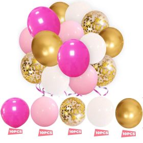 60PCs Latex Sequins Combination Balloon Beam Metal (Option: Rose Red Gold)