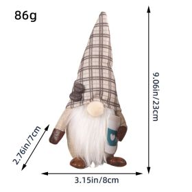 Coffee Rudolf Faceless Doll  Doll (Option: F2 25 Plaid Hat)