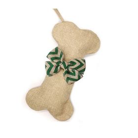 Christmas Stockings Jute Dog Bone Fish Shape Christmas Decoration (Option: G03)