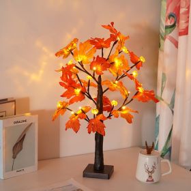 Led Thanksgiving Maple Leaf Pumpkin Scene Layout Decorative Lights (Option: Style 1-Warm White)