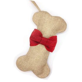 Christmas Stockings Jute Dog Bone Fish Shape Christmas Decoration (Option: G04)