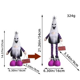 Halloween Creative Retractable Doll White Beard Elderly Faceless Doll (Color: Purple)