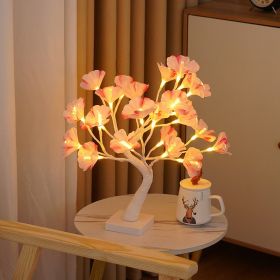 Led Christmas Party Arrangement Glowing Decorative Lights (Option: Tree Lamp Pink Floral-Warm White)