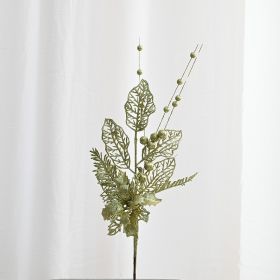 Golden Pink Lily Ornamental Branch Christmas Tree (Option: Gold-42cm)
