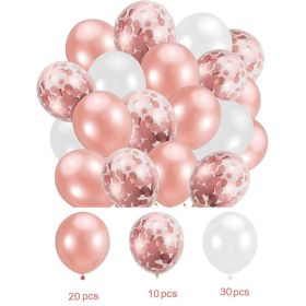 60PCs Latex Sequins Combination Balloon Beam Metal (Option: Rose Gold White)