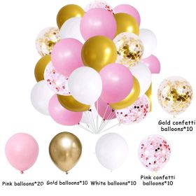 60PCs Latex Sequins Combination Balloon Beam Metal (Option: Pink Metal Gold)