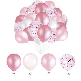 60PCs Latex Sequins Combination Balloon Beam Metal (Option: Pink Series)