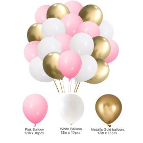 60PCs Latex Sequins Combination Balloon Beam Metal (Option: Metal Gold Pink)