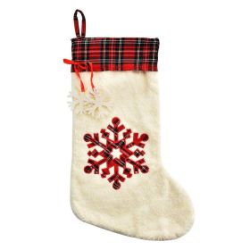 Hand-shaped Brush Dog Bone Christmas Stockings Fireplace Decorations (Option: Snowflake)