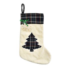Hand-shaped Brush Dog Bone Christmas Stockings Fireplace Decorations (Option: Small Tree)