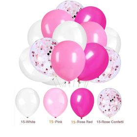 60PCs Latex Sequins Combination Balloon Beam Metal (Option: Rose Red Pink)