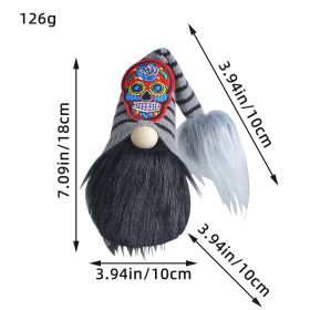 Halloween Skull Doll Simulation Beard Faceless Doll (Option: Z1 32 Black Beard)