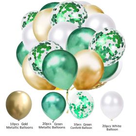 60PCs Latex Sequins Combination Balloon Beam Metal (Option: Metal Gold Green White)